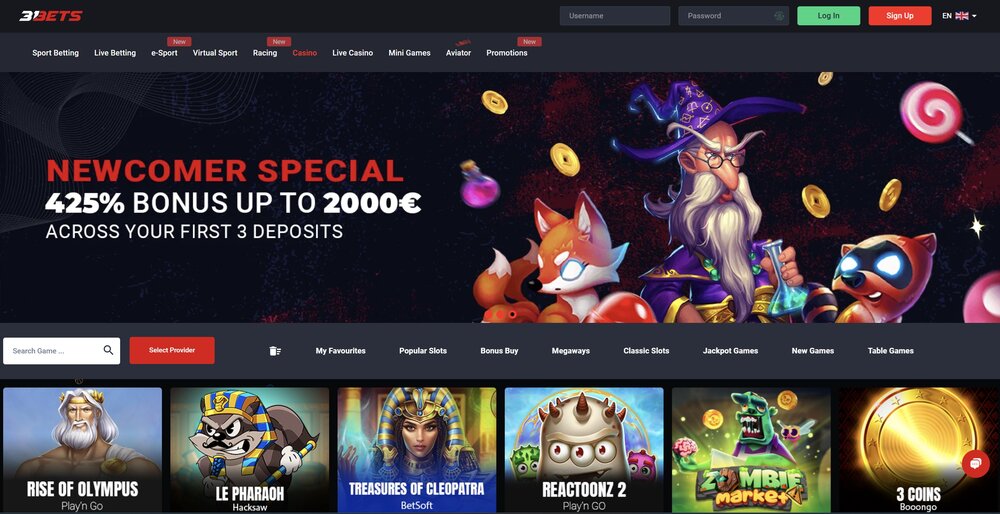 31Bets casino homepage