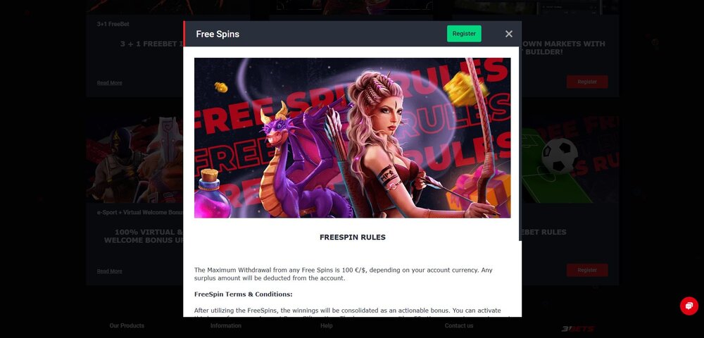 free spins 31bet casino