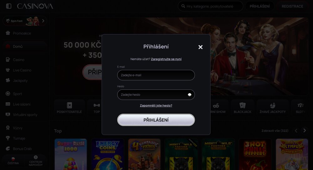 Casinova login