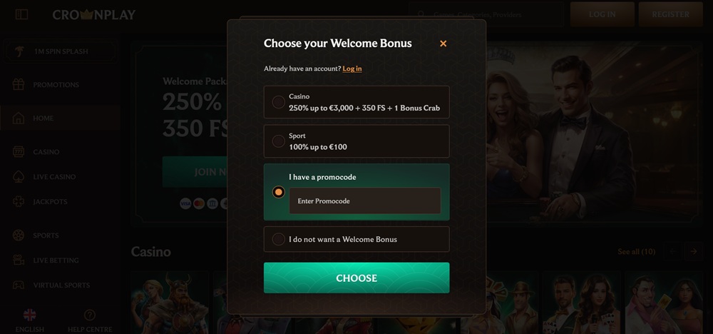CrownPlay promo code