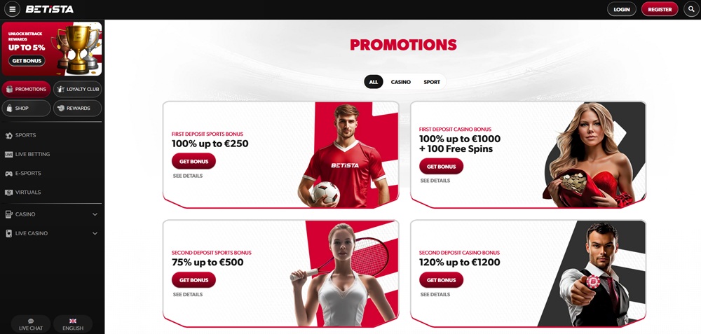 Betista bonuses