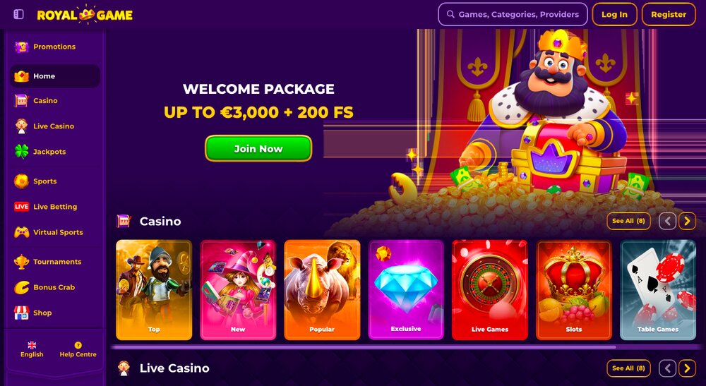 Royal Game website