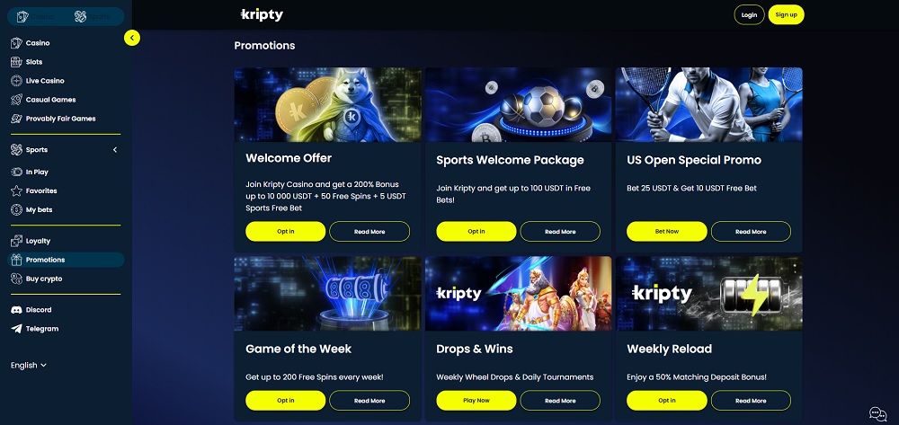 Kripty bonuses