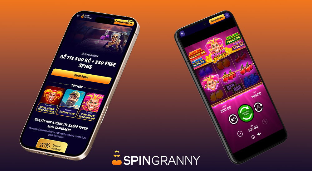 Preview of the responsive interface of the Spingranny online casino website
