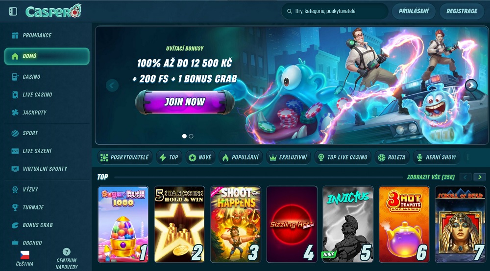 Preview of the welcome bonus and top slots at Caspero online casino