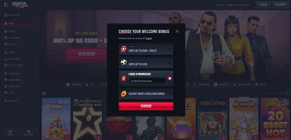 MafiaCasino promo code