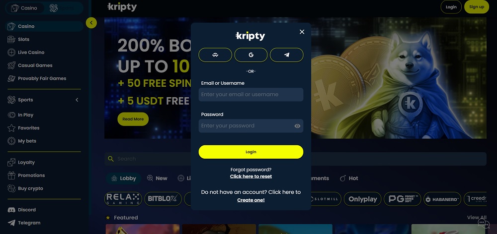 Kripty login