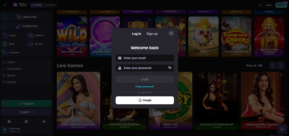  NeedforSlots login