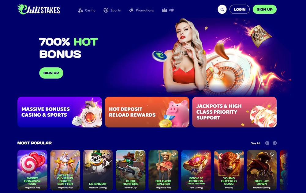 ChiliSTAKES casino homepage