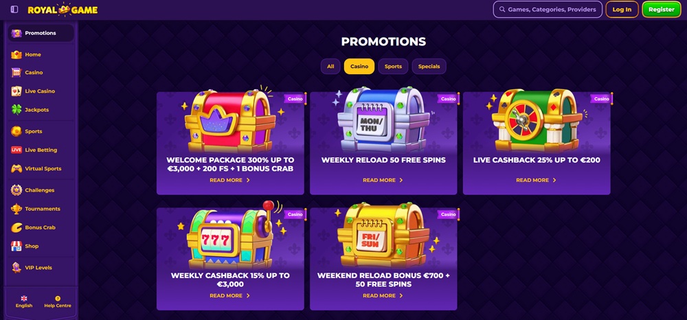 Royal Game free spins úvod en