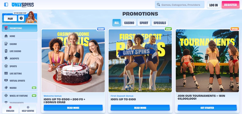 OnlySpins bonuses