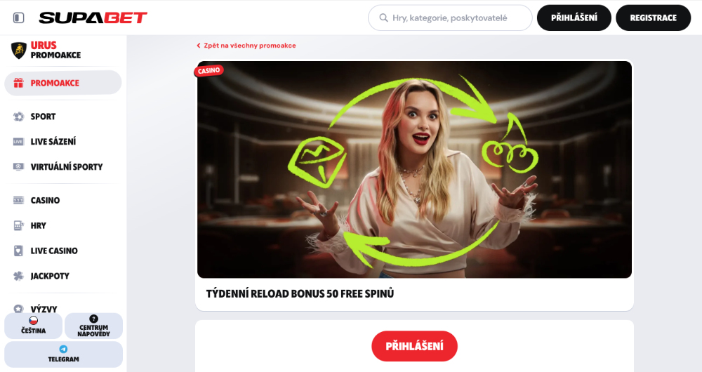 Free spins offer at Supabet