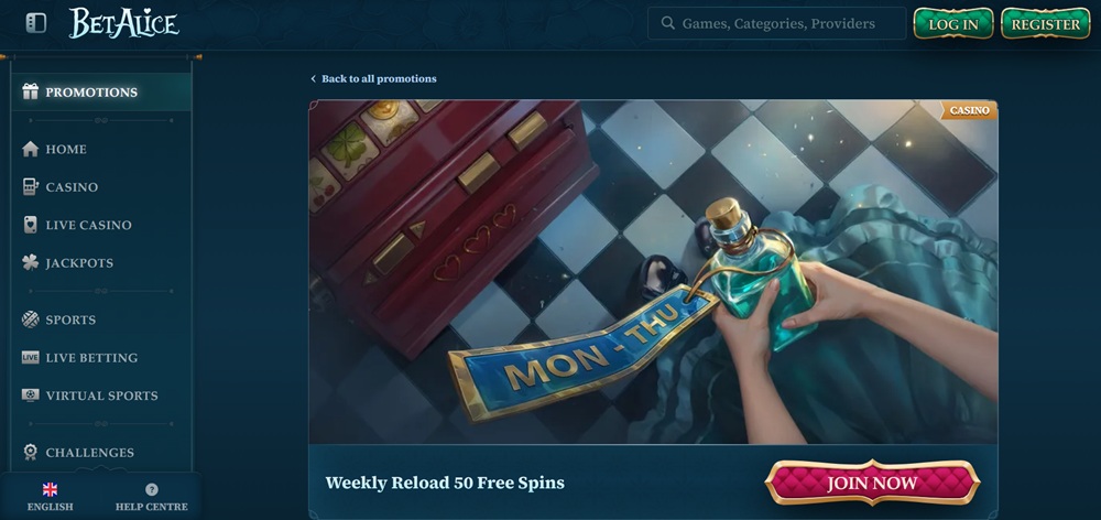 BetAlice free spiny úvod en