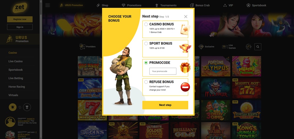 ZetCasino promo code en