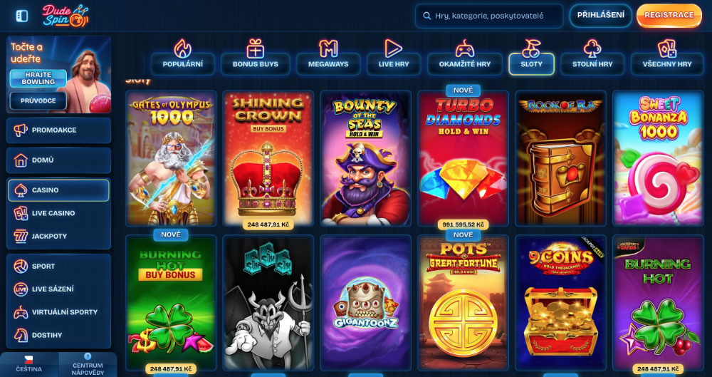 A selection of the best slots at DudeSpin casino