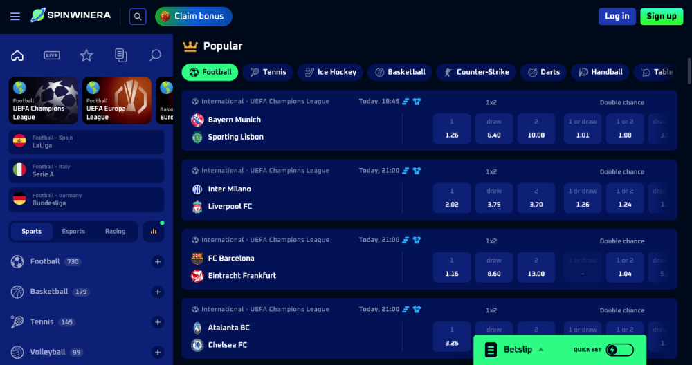 Spin Winera sportsbook intro